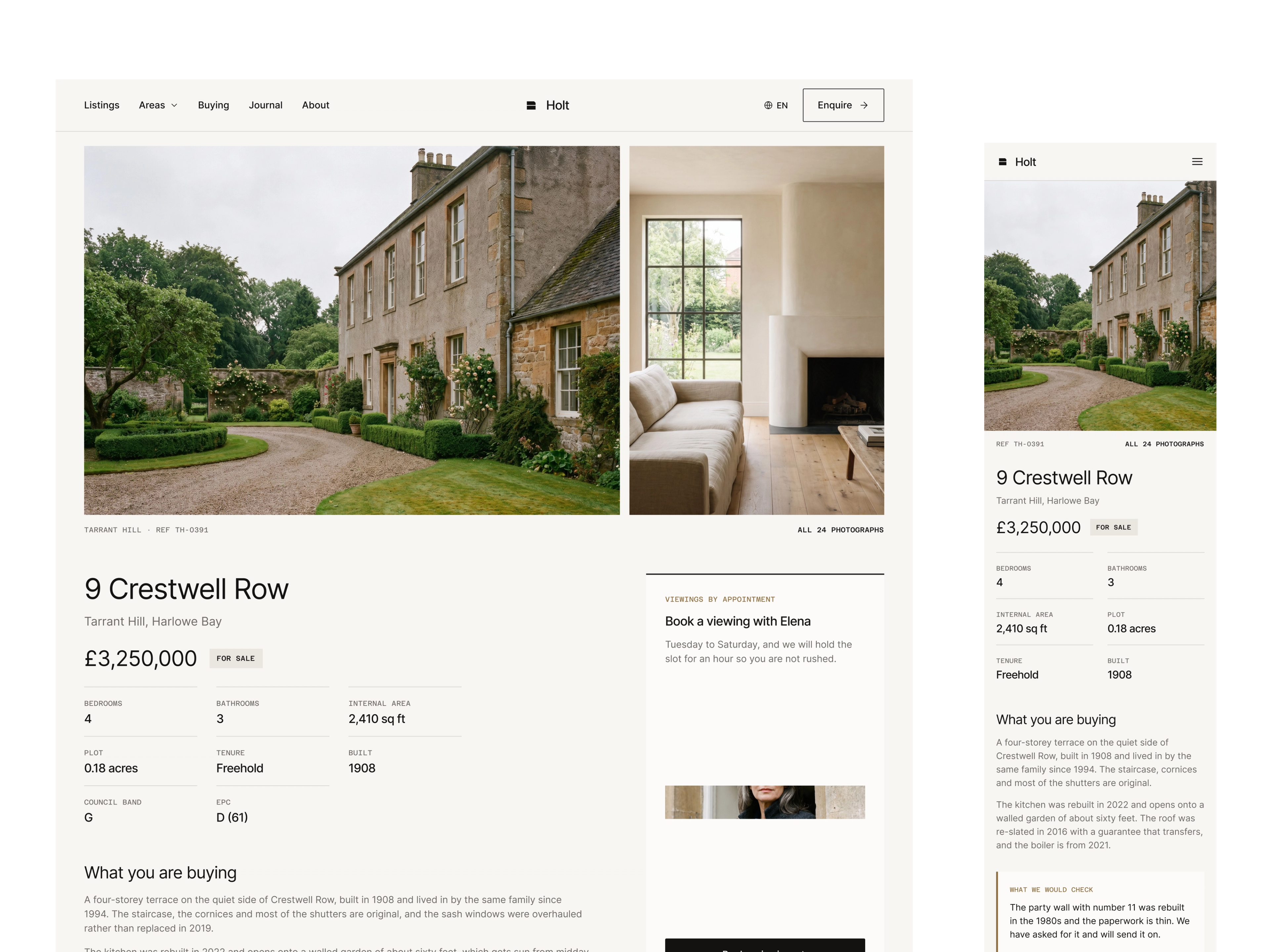 Holt listing detail page