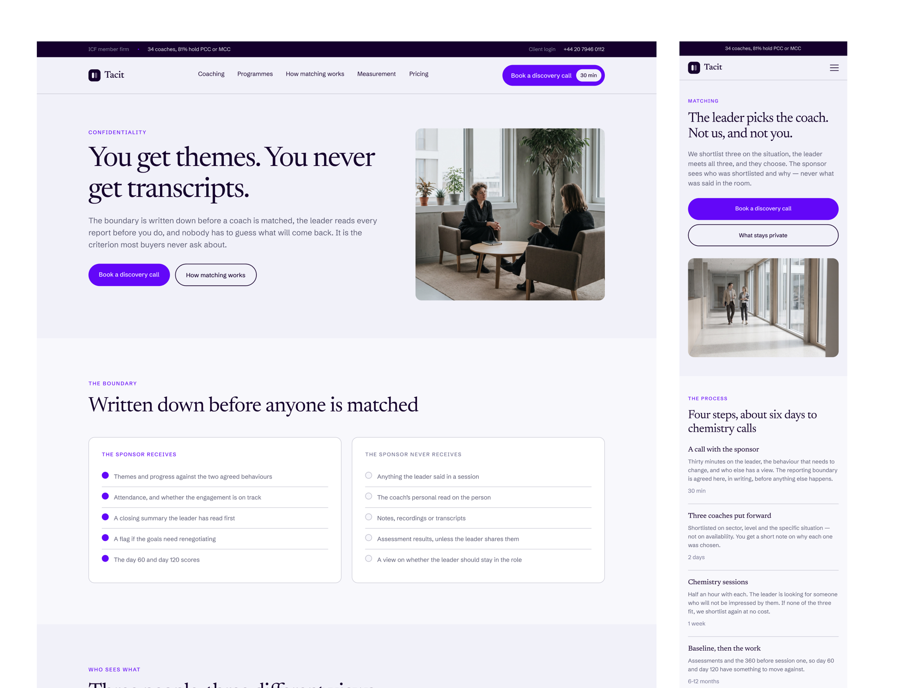 What stays private, and how matching works