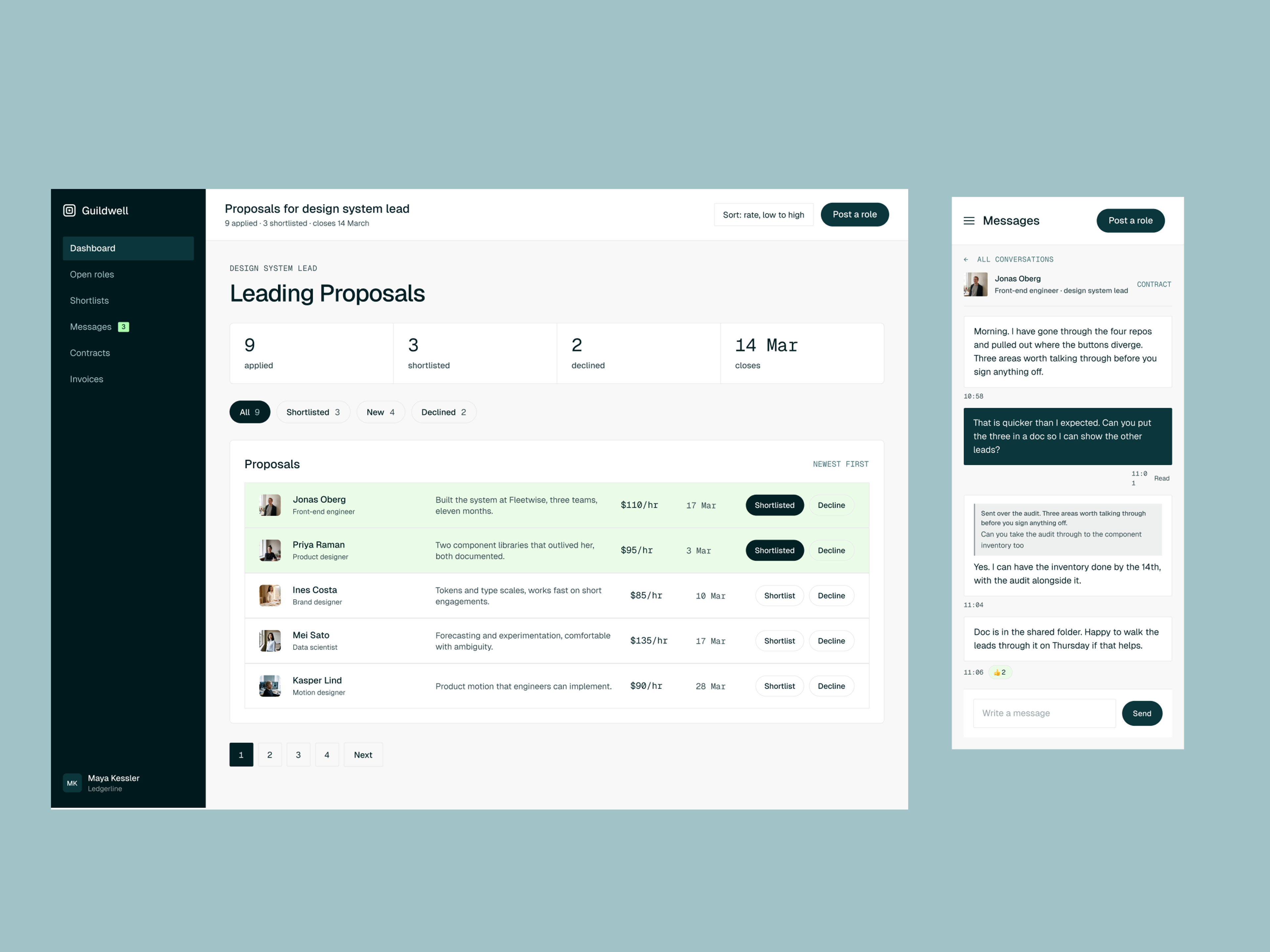 The proposals inbox and messaging