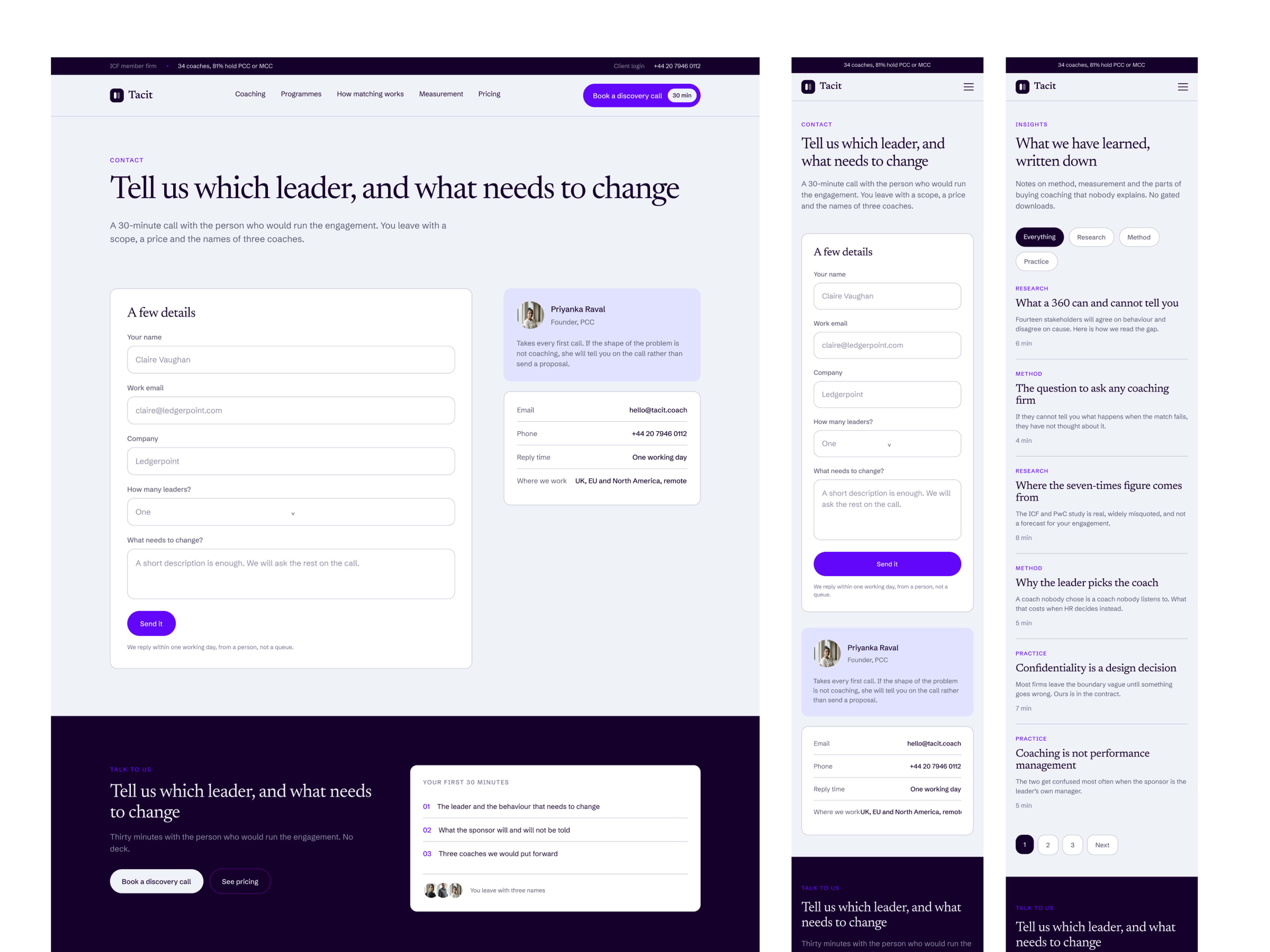 Desktop and mobile breakpoints