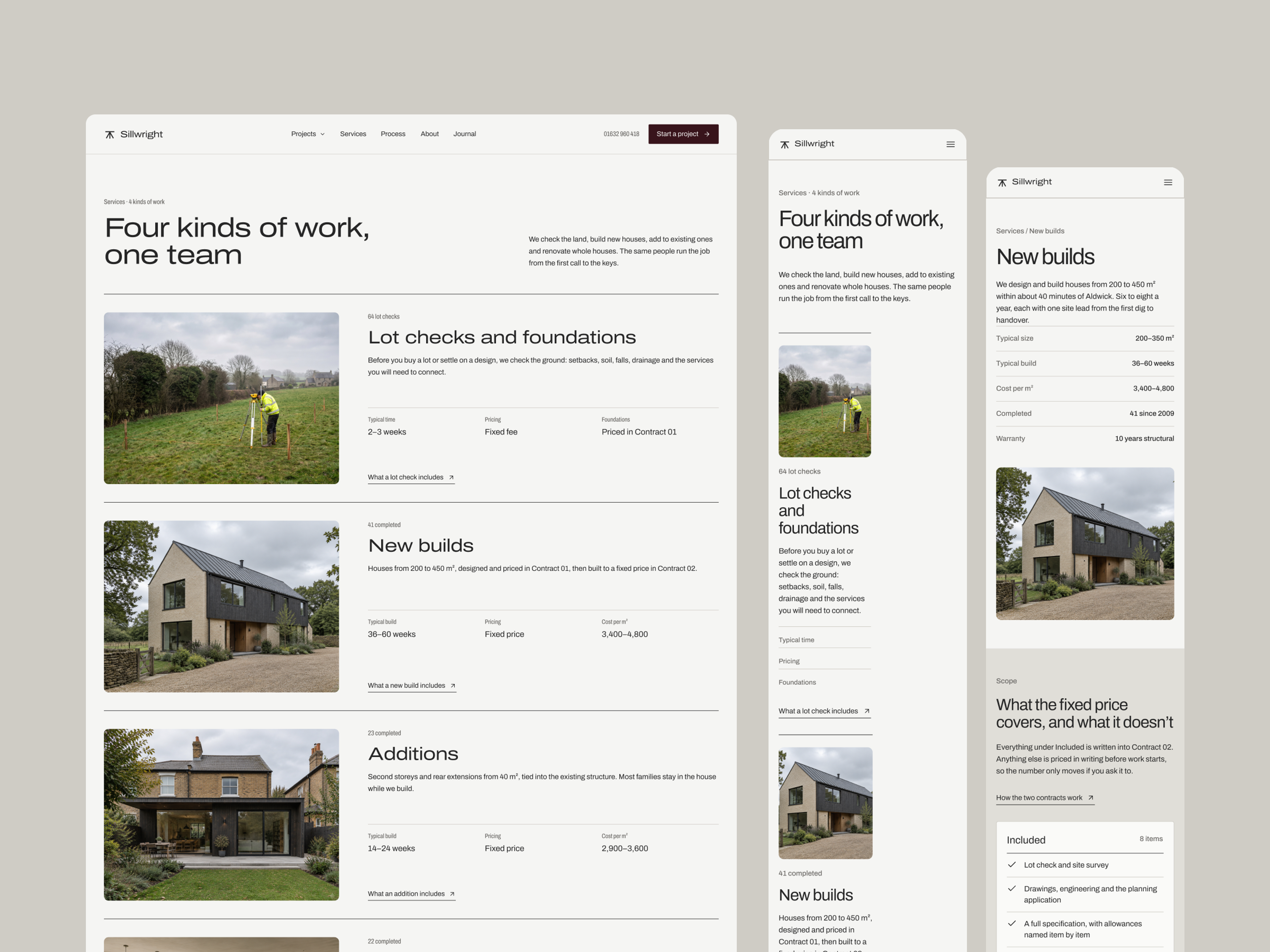 Sillwright services pages