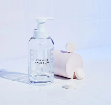 Blueland Hand Soap Starter Set: 1 refillable glass bottle and 3 hand soap tablets