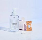 Blueland Hand Soap Starter set: 1 refillable glass bottle and 3 hand soap tablets