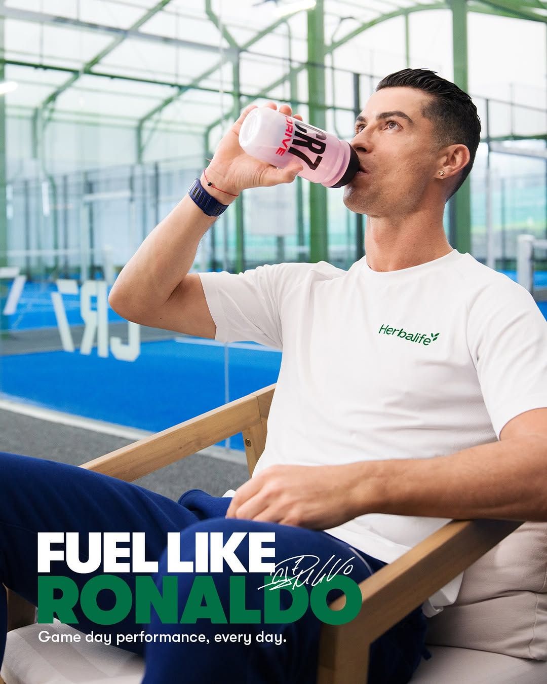 Cristiano Ronaldo: Consistency is built in training, in recovery, in how you fuel your body every day. Proud to partner with @her