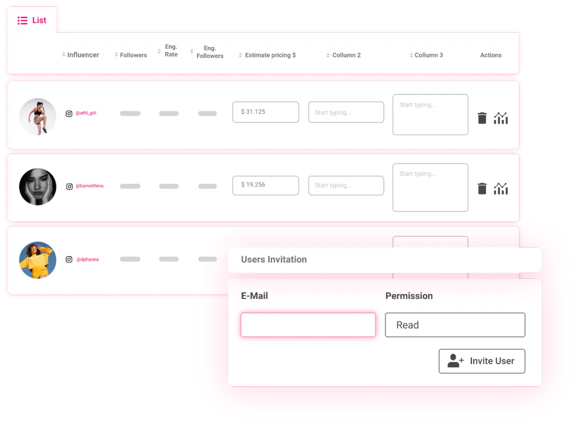 Pensato per i team che lavorano con i creator in modo continuativo