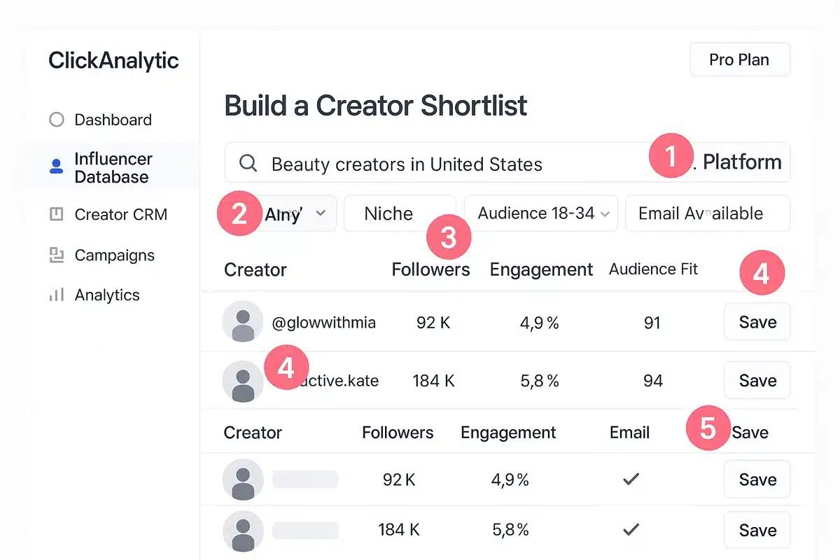 Usa il database di influencer YouTube per campagne con creator in formato lungo