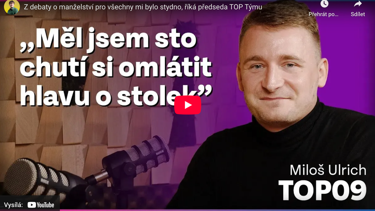 YouTuber Lukefry zpovídal předsedu Miloše Ulricha