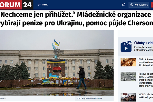 „Nechceme jen přihlížet.“ Mládežnické organizace vybírají peníze pro Ukrajinu, pomoc půjde Chersonu