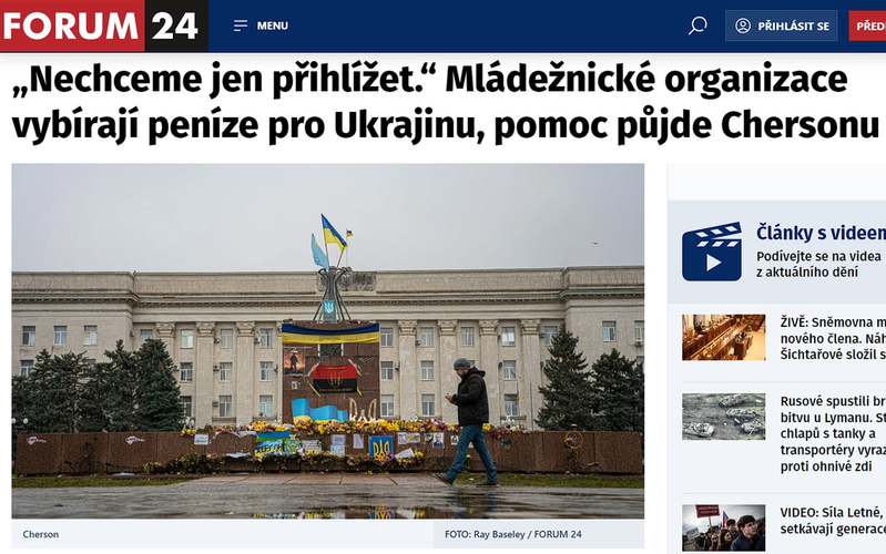 „Nechceme jen přihlížet.“ Mládežnické organizace vybírají peníze pro Ukrajinu, pomoc půjde Chersonu