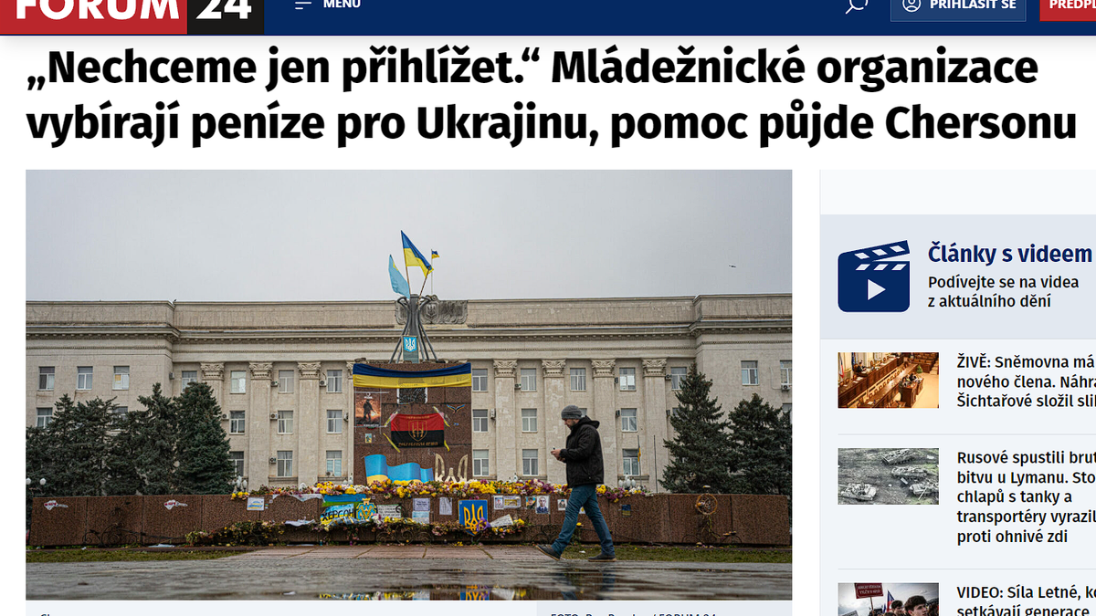 „Nechceme jen přihlížet.“ Mládežnické organizace vybírají peníze pro Ukrajinu, pomoc půjde Chersonu