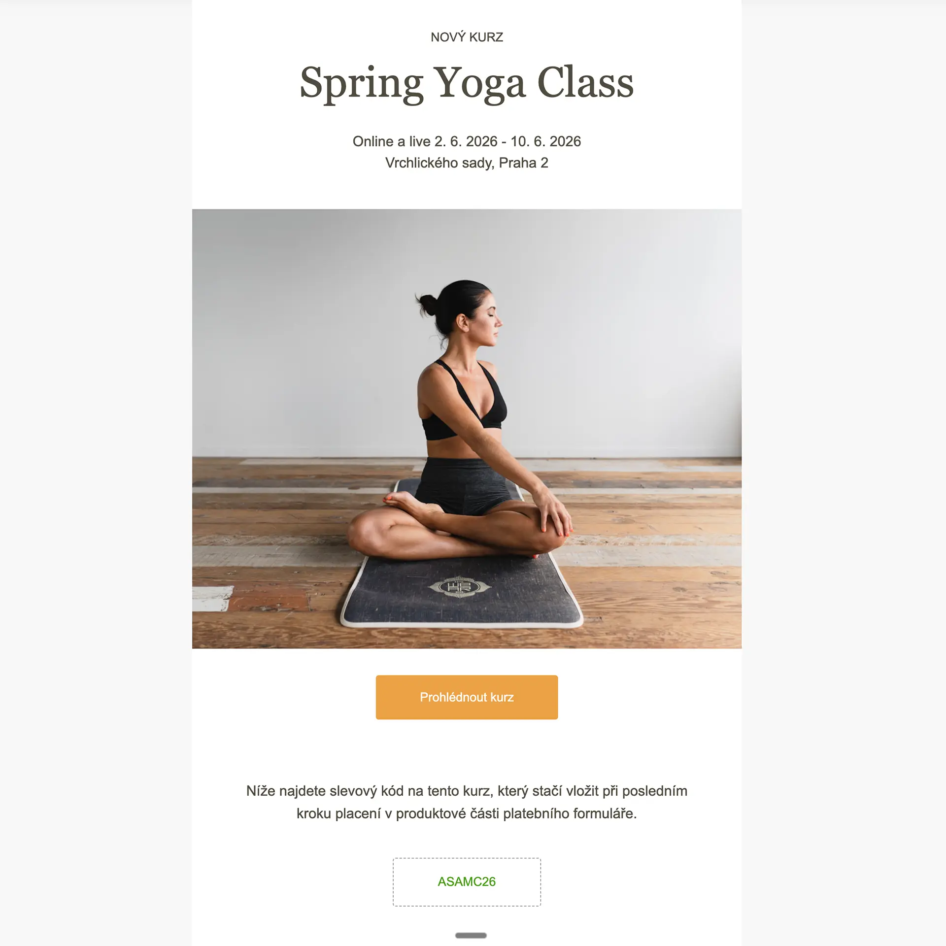 Design šablon pro Yoga kurzy.