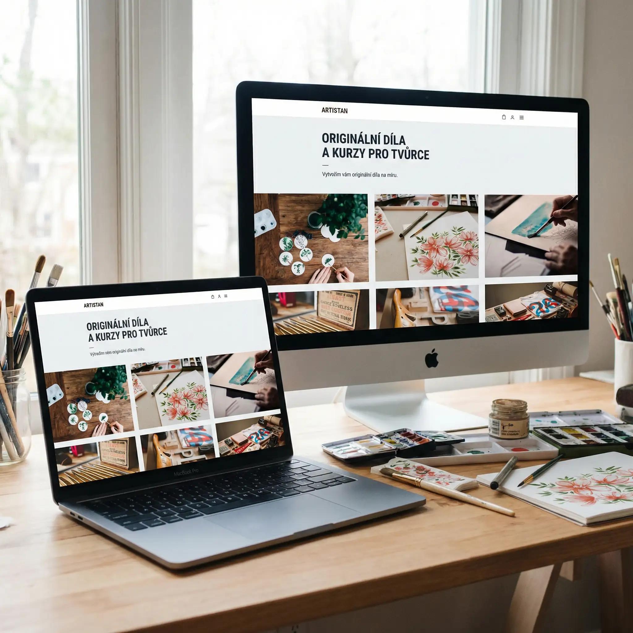 Webdesign, e-shop a prodejní trychtýř webu ARTISTAN.
