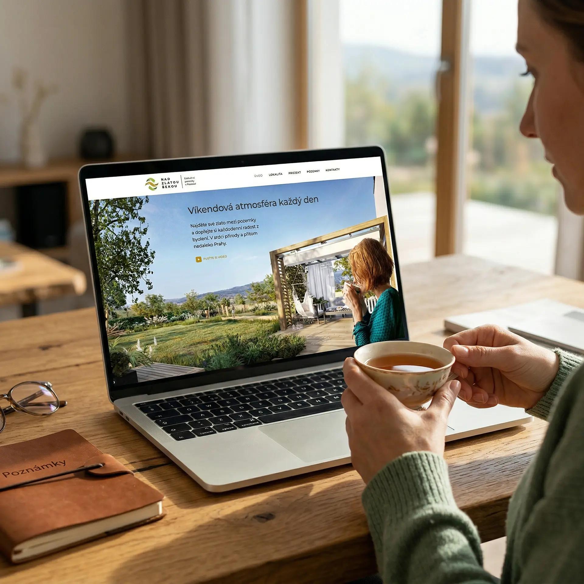 Webdesign development projektu Nad Zlatou řekou.