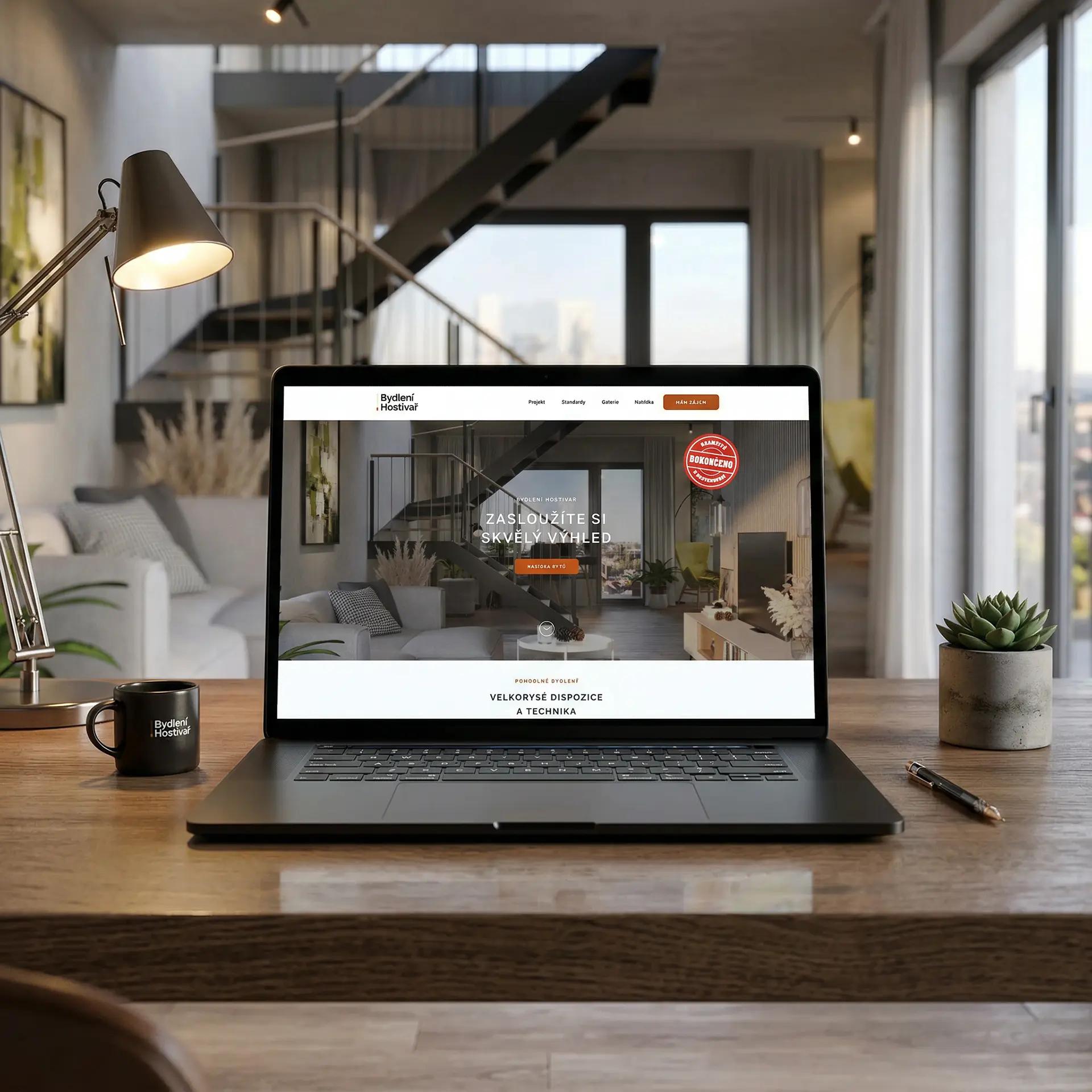 Webdesign development projektu Bydlení Hostivař.