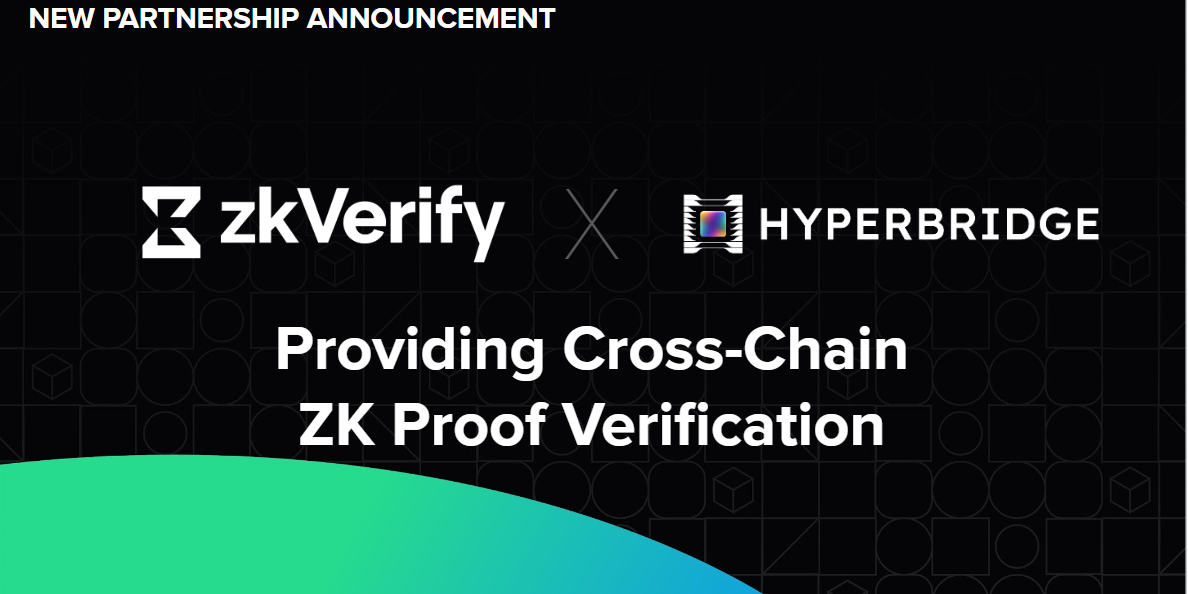 an advertisement for a new partnership between zk verify and hyperbridge