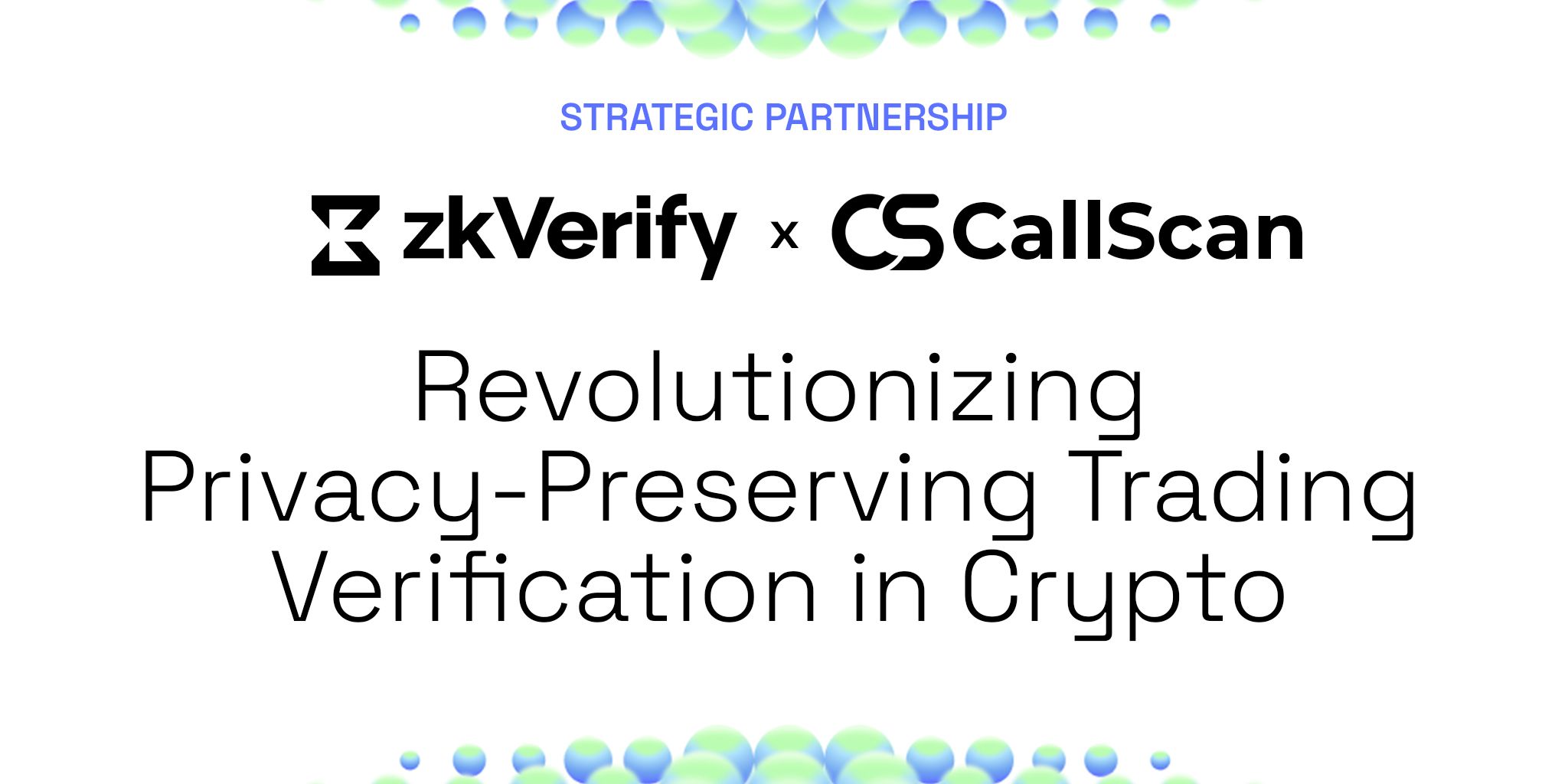 a banner with the words `` revolutionizing privacy preserving trading verification in crypto '' .
