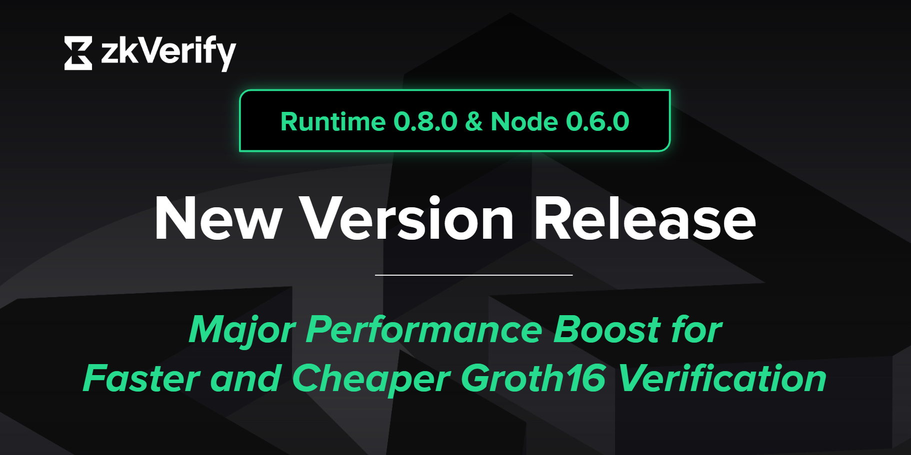 an advertisement for zkverify shows a new version release