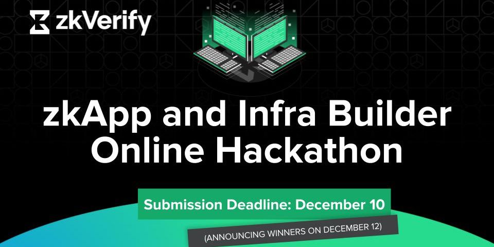 a poster for the zk verify zkapp and infra builder online hackathon