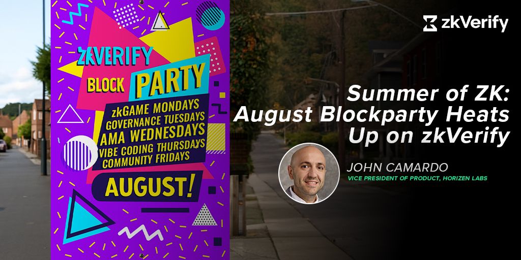 a poster for a block party is hanging on a pole .