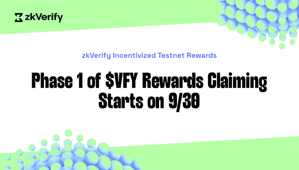 an advertisement for zkverify incentivized testnet rewards