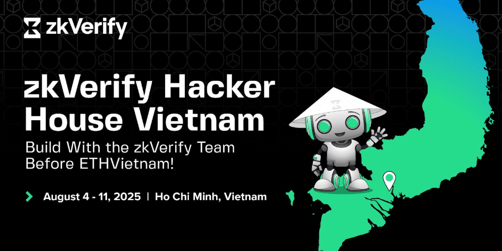 an advertisement for zkv verify hacker house vietnam