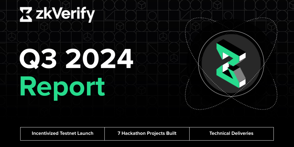 a black background with the words zkverify q3 2024 report