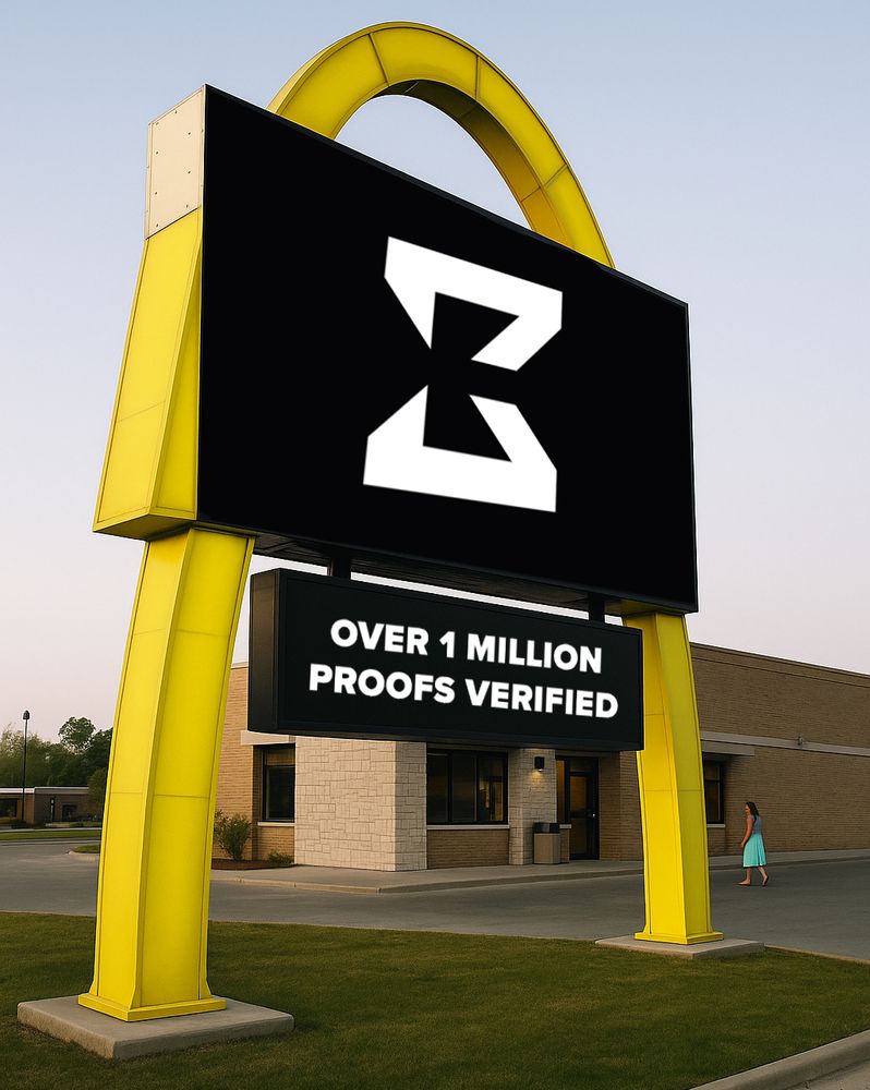 a mcdonald 's sign that says over 1 million proofs verified