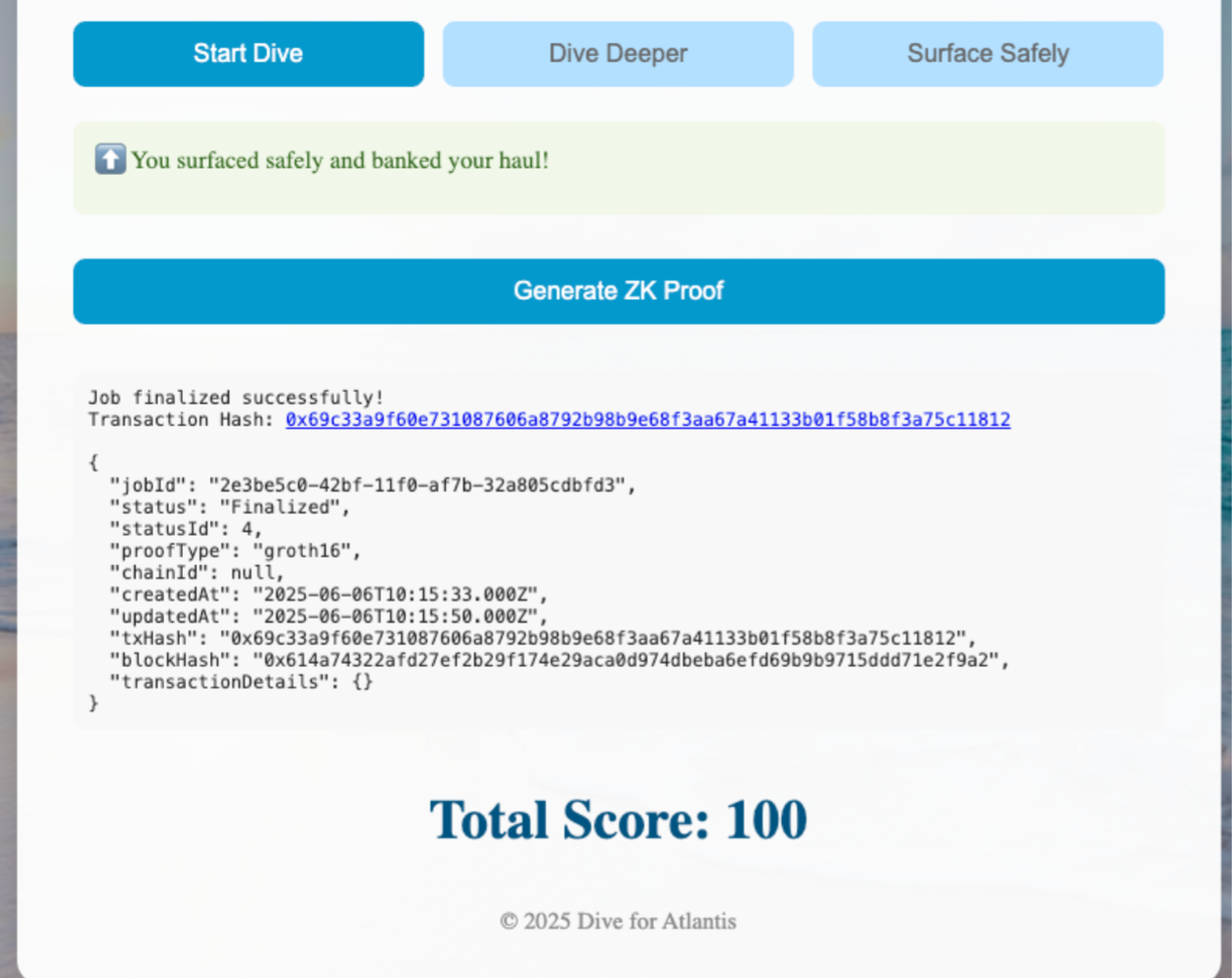 a screenshot of a website that says generate zk proof