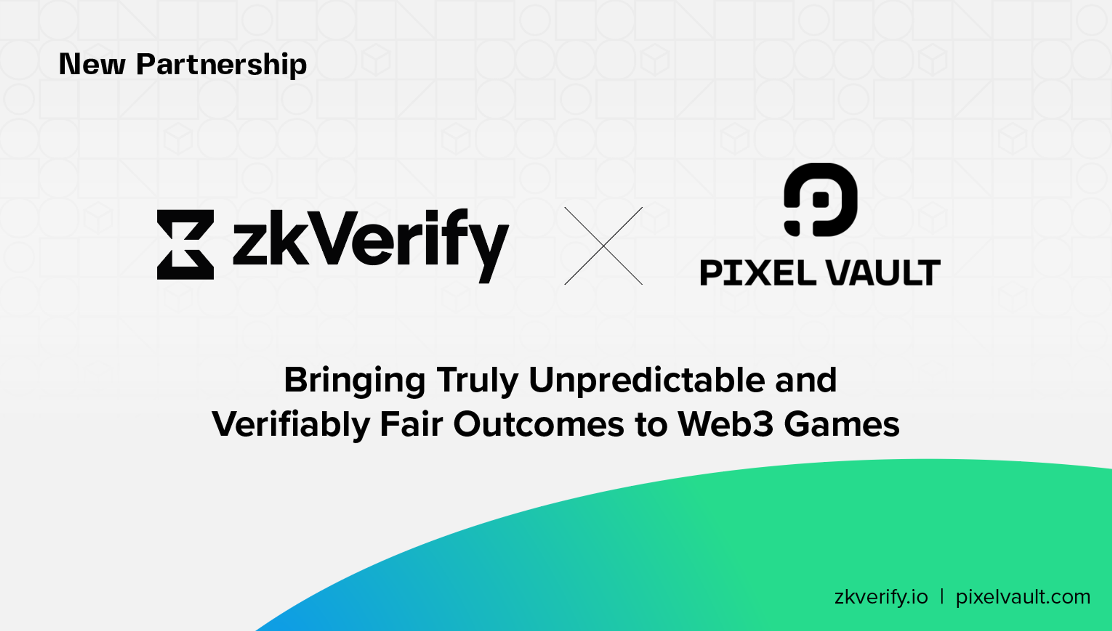 an advertisement for a new partnership between pixel vault and zkverify