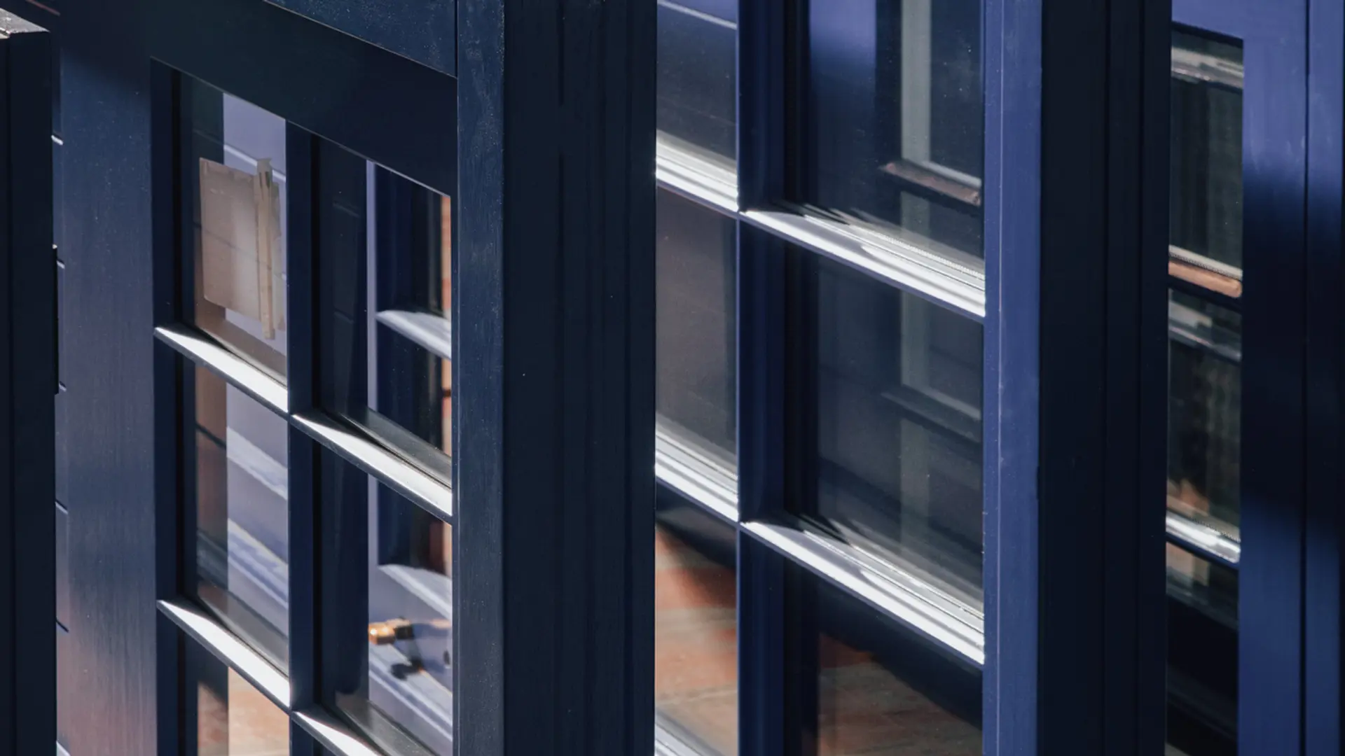 Sash Windows Blue Exterior 2 - Sash window in Blue