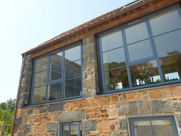 Blue Casement Window