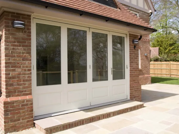 Bifold Door White Exterior - Bi-fold door in White