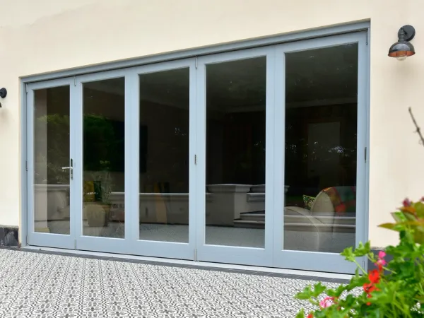 Bifold Door Grey Exterior 2 - Bi-fold door in Grey