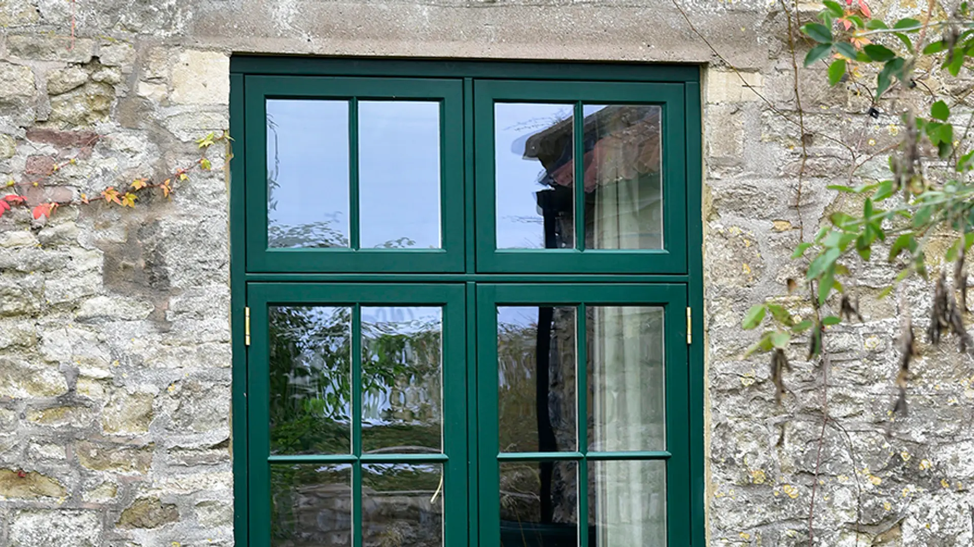 Casement Windows Green Exterior - Casement window in Green