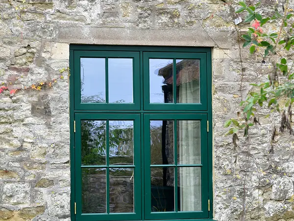 Casement Windows Green Exterior - Casement window in Green
