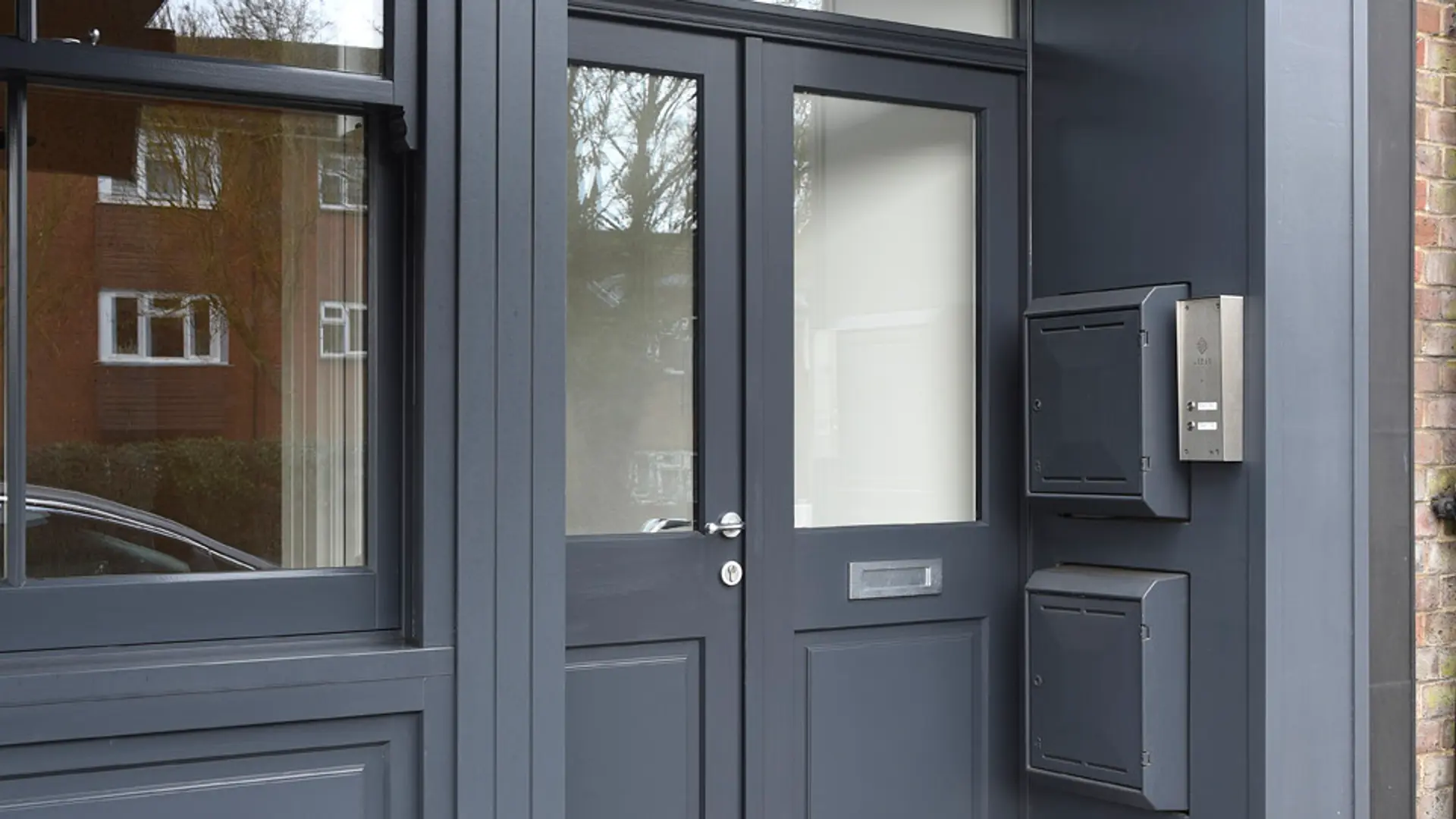 Doors Grey Commercial Exterior 2 - Entrance Door in Grey