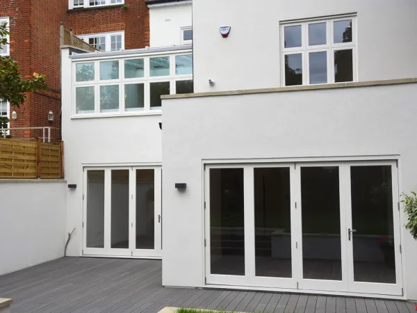 Bifold Door White Exterior 6 - Bi-fold door in White