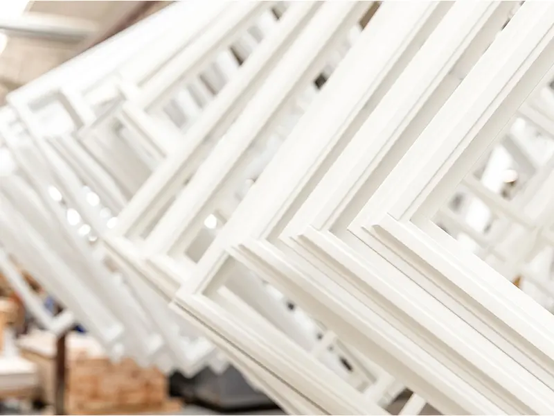 timber windows painted in white