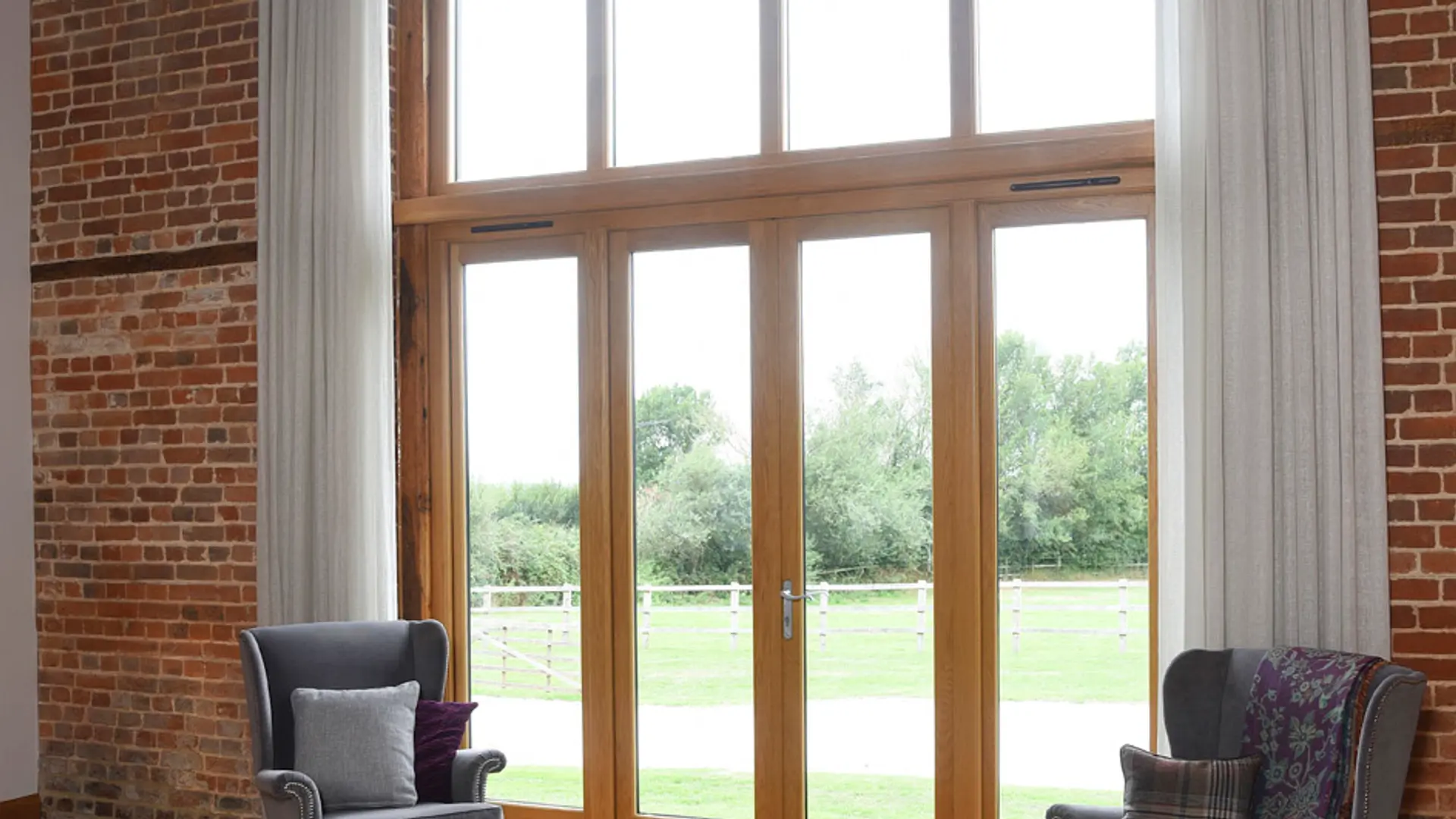 French Door Stained Interior - French door in Stained