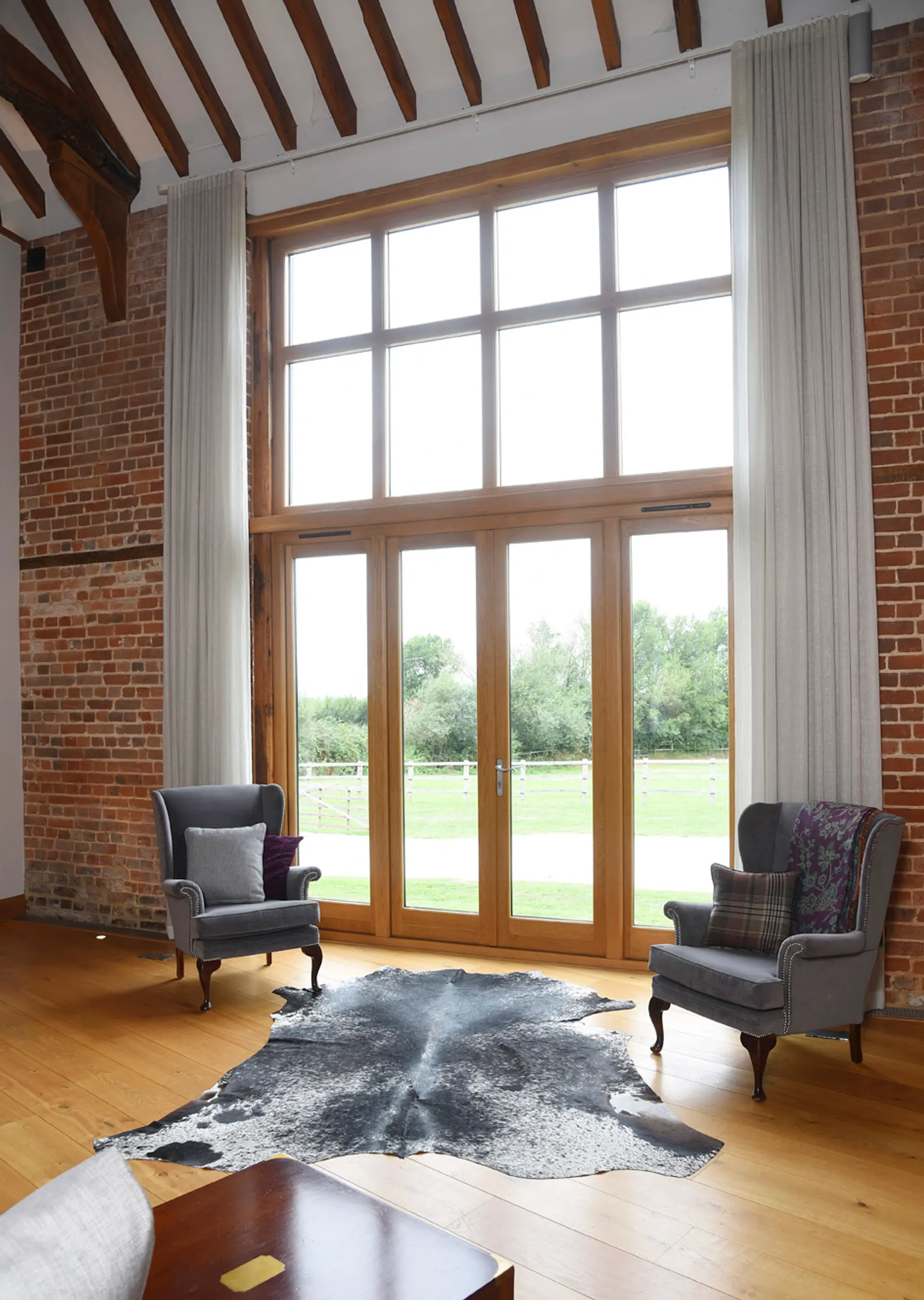 French Door Stained Interior - French door in Stained