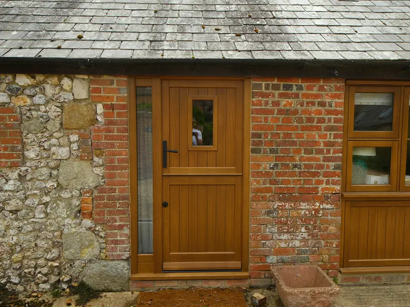 Mumford and Wood Stable doors one in white and one in pebble grey