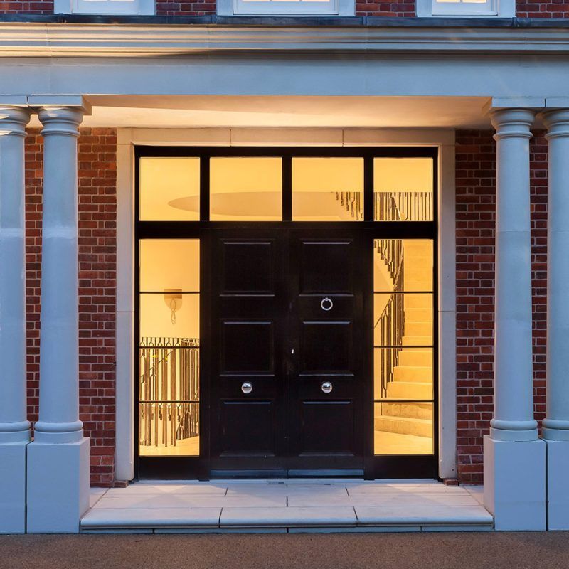 lighted mumford and wood entrance door