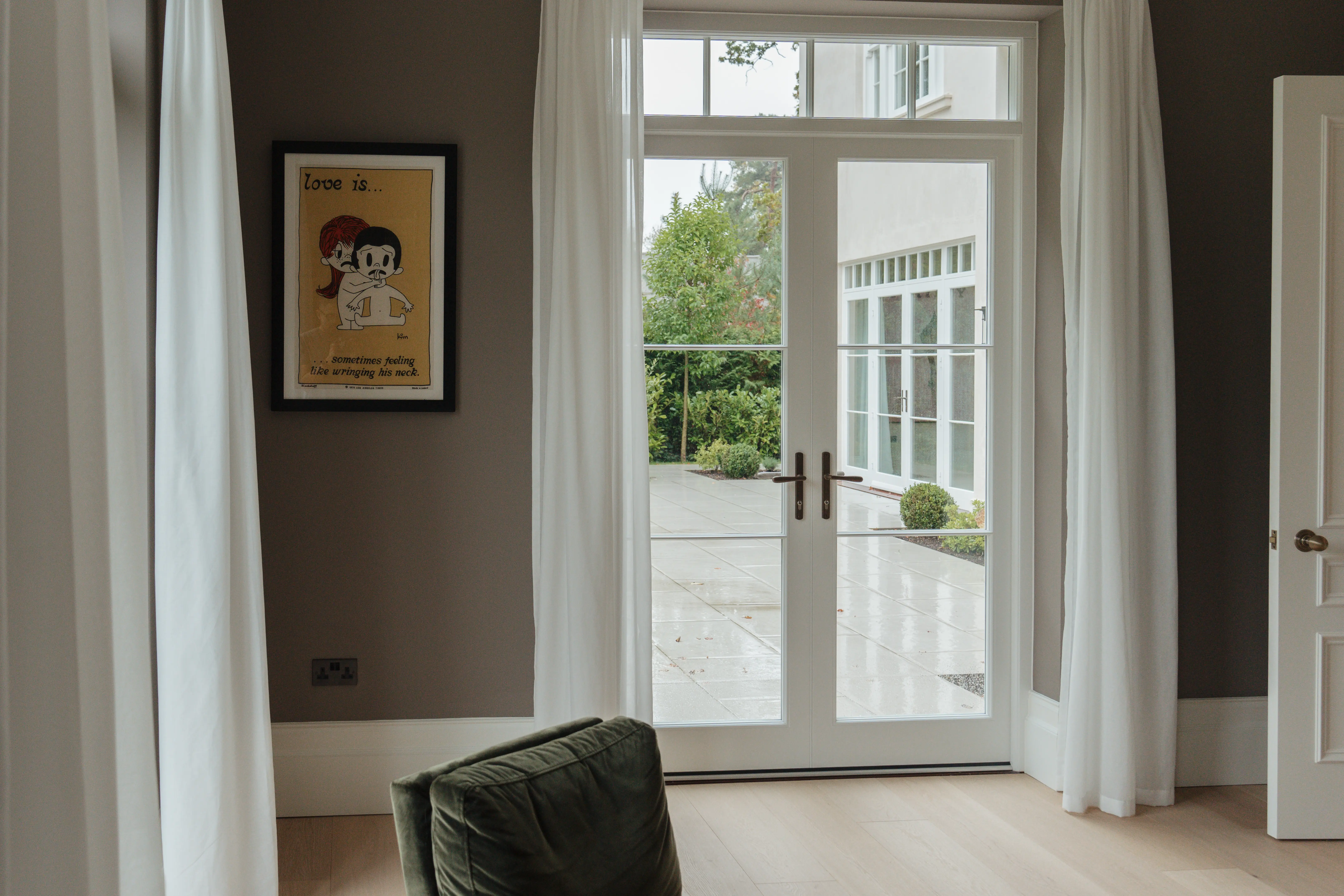 new build timber french doors