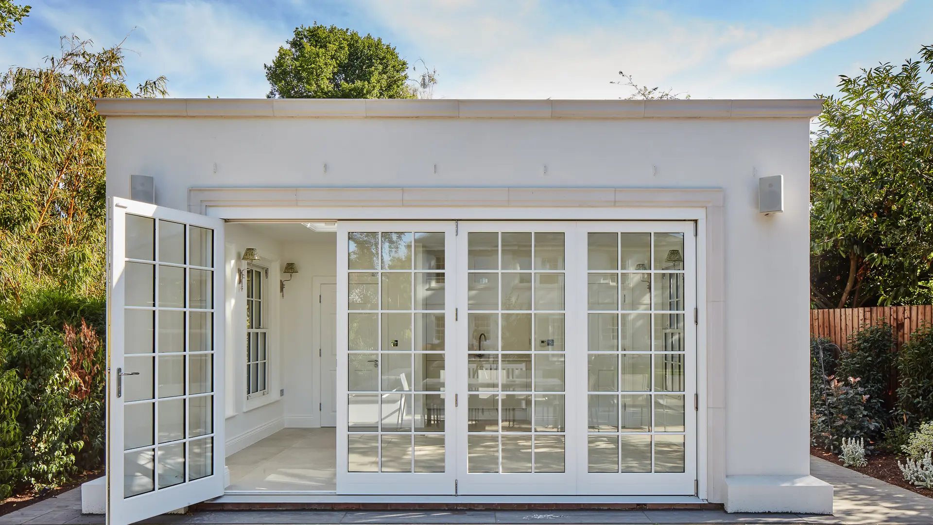 Bifold Door White Exterior 3 - Bi-fold door in White