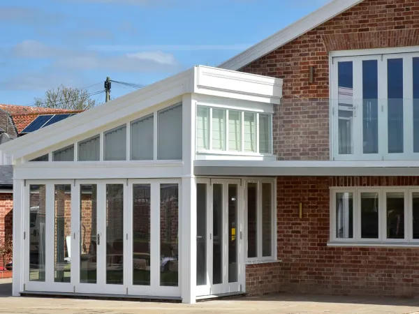 Bifold Door White Exterior 5 - Bi-fold door in White