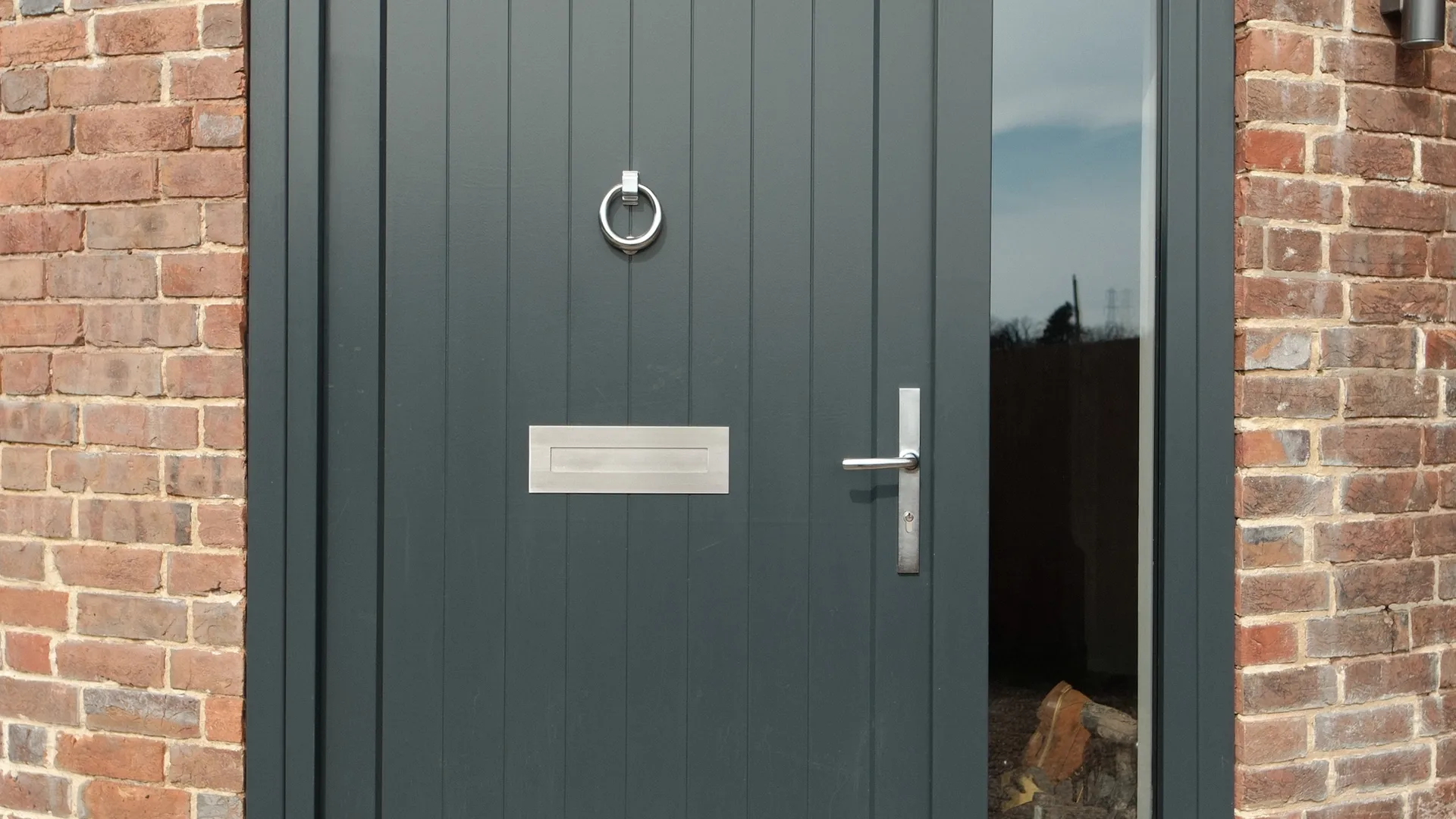 Entrance Door Grey Exterior 3 - Entrance Door in Grey