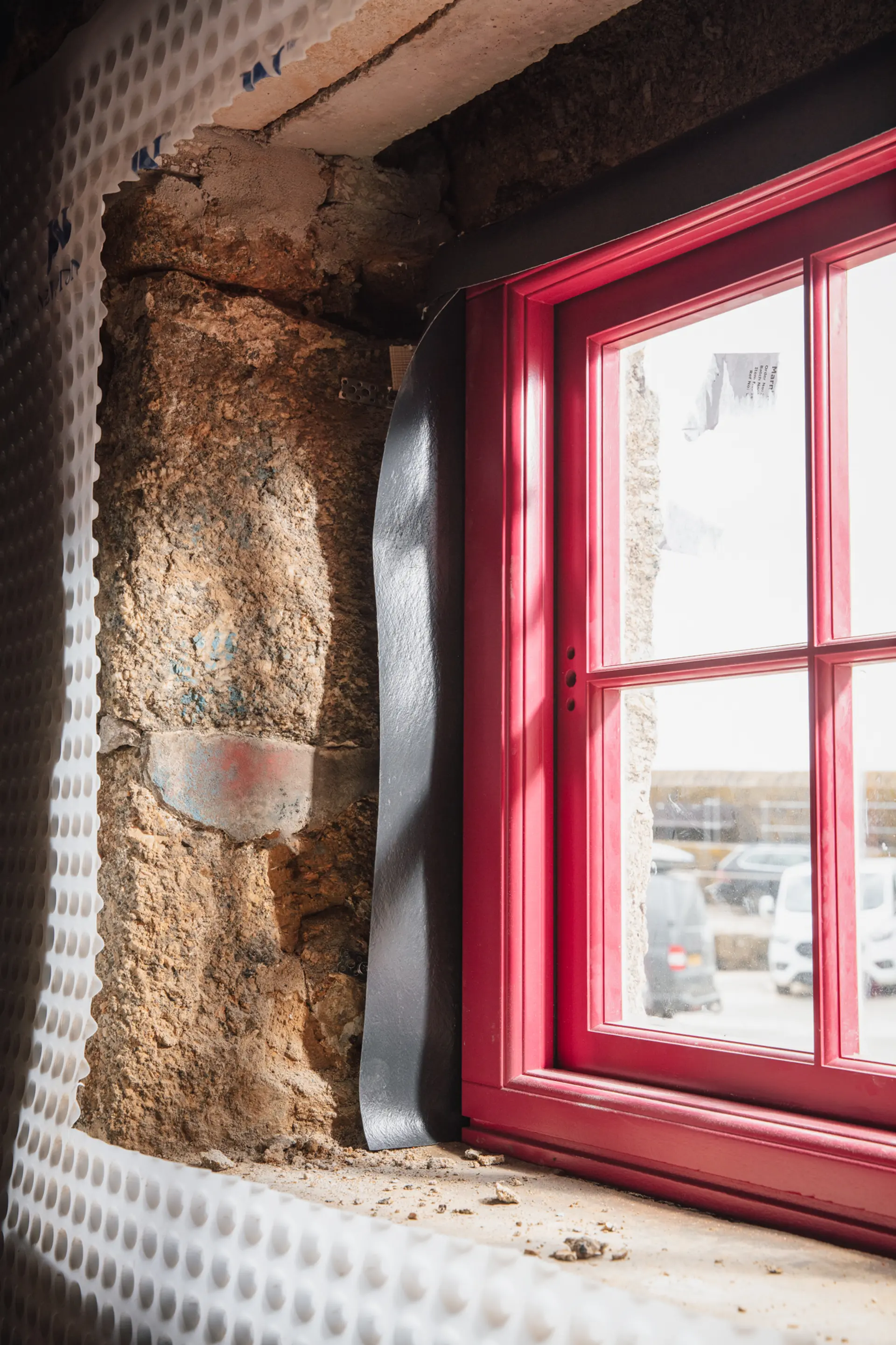 Sash Windows Red Interior - Sash window in Red