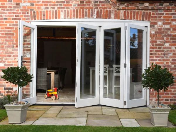 Bifold Door White Exterior 2 - Bi-fold door in White