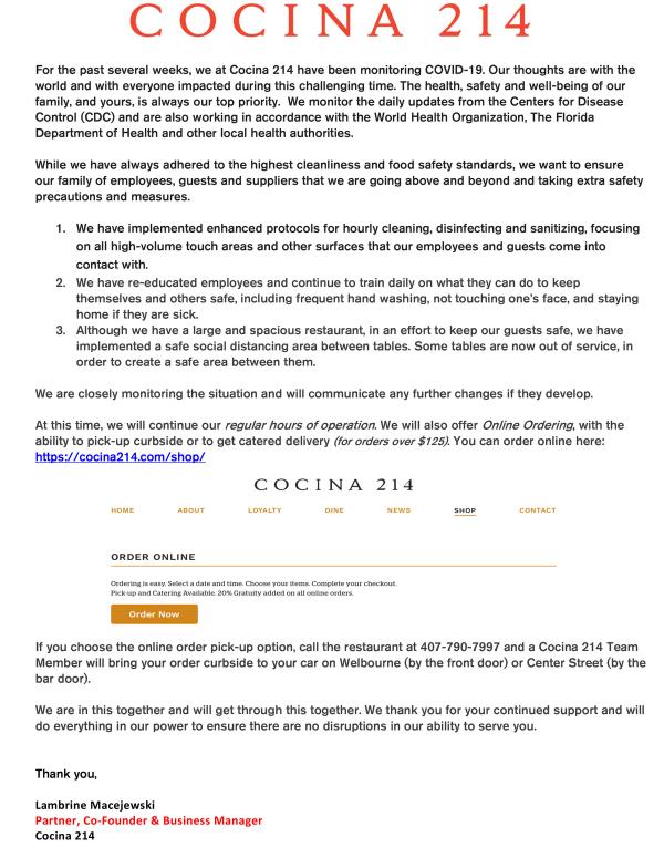 image from Updates from Cocina 214