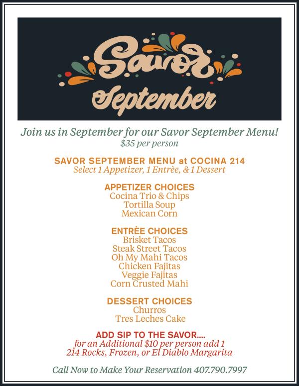 image from Join us in September for our Savor September Menu!